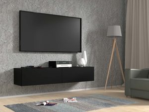 Miniaturka 4 - Industrialna szafka RTV czarna aranżacja 160 AMIRA