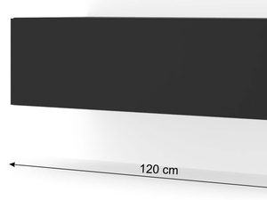 Miniaturka 2 - Matowa szafka RTV wisząca czarna 120 wymiary AMIRA