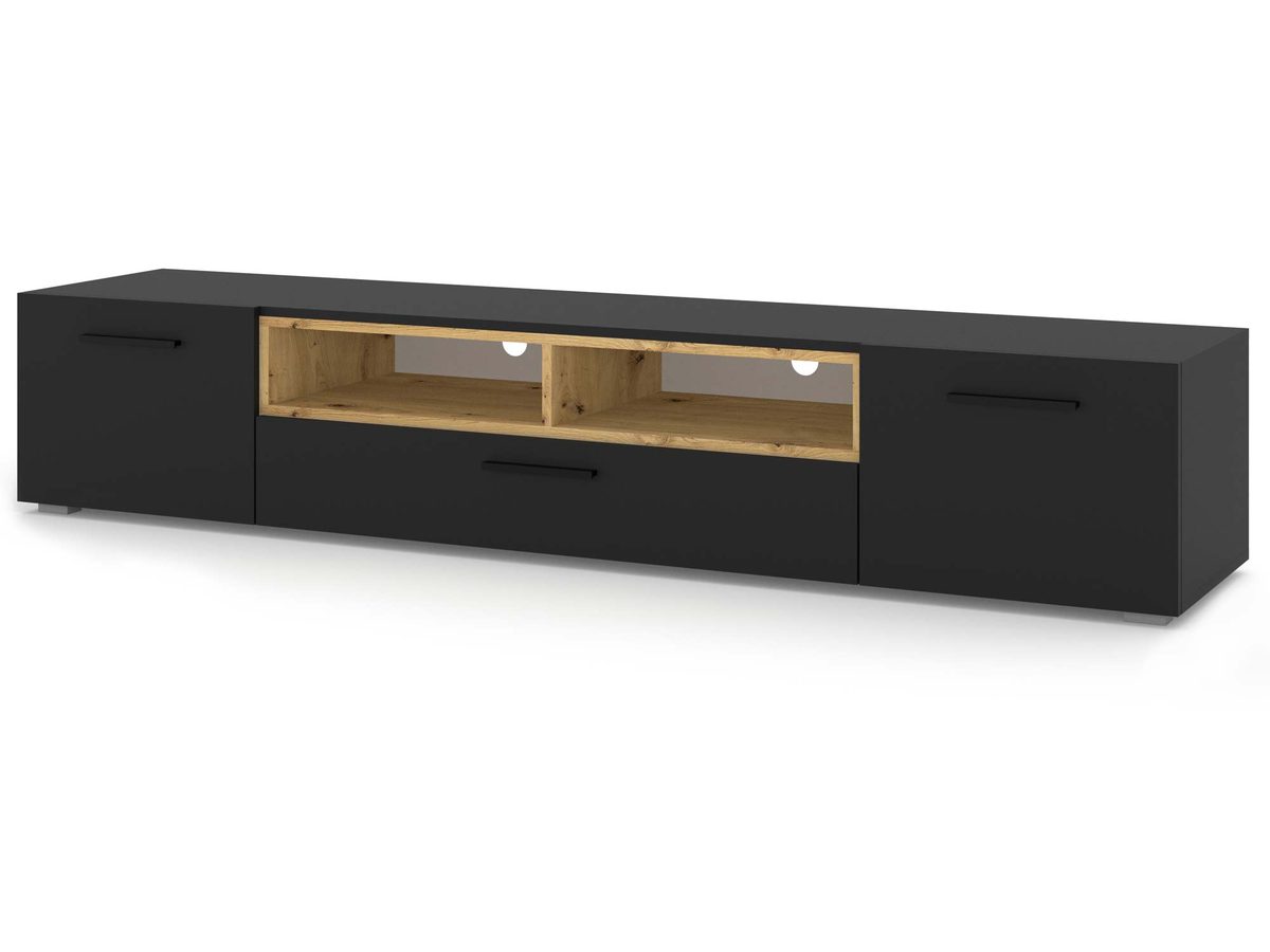 Szafka RTV 200cm Czarny Mat NIMET