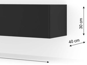 Miniaturka 2 - Industrialna szafka RTV czarna aranżacja wymiary 160 AMIRA