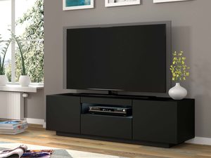 Miniaturka 21 - Stojąca szafka RTV 150 aranżacja czarny mat KISMET