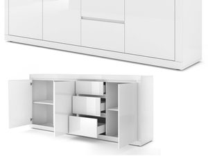 Miniaturka 2 - Szeroka komoda do salonu wysoki połysk ikonka TIANA