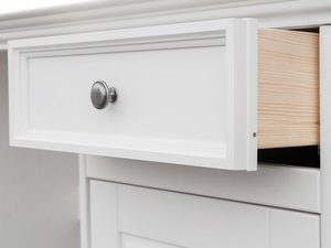 Miniaturka 17 - Biurko drewniane podwójne szuflada otwarta INGRID