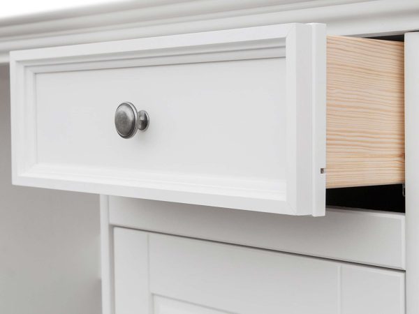 Biurko drewniane podwójne szuflada otwarta INGRID Biurko drewniane podwójne szuflada otwarta INGRID