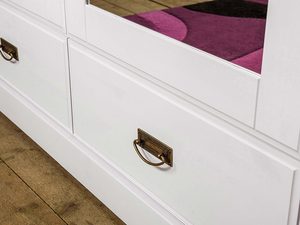 Miniaturka 3 - Szafa biała z lustrem trzydrzwiowa szuflada ANADI