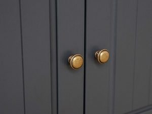 Miniaturka 19 - Biała klasyczna komoda drewniana grafit dąb zbliżenie uchwyty INGRID