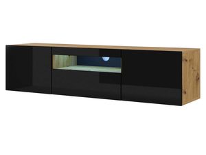 Miniaturka 11 - Wisząca szafka 150 czarny artisan połysk led KISMET