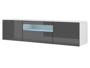 Miniaturka 19 - Wisząca szafka 150 biały grafit połysk led KISMET