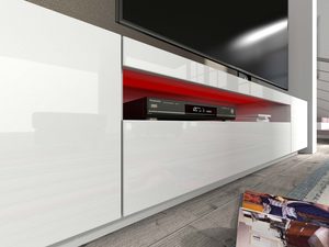 Miniaturka 12 - Nowoczesna szafka RTV biały led zbliżenie LUMA