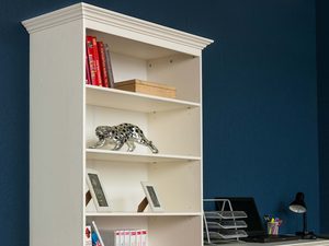 Miniaturka 5 - Regał biblioteczka na książki biały aranż zbliżenie INGRID