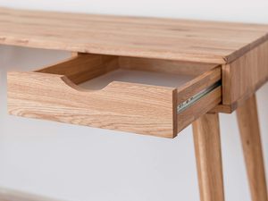 Miniaturka 10 - Drewniana toaletka biurko z szufladami zbliżenie szuflady otwartej JENS