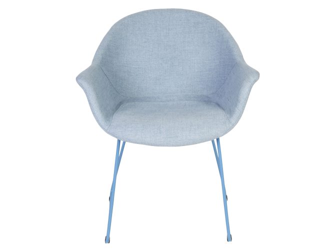 Niebieskie krzesło na metalowych nóżkach front ROMA 3