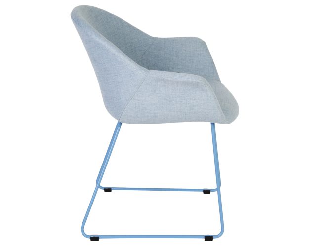 Niebieskie krzesło na metalowych nóżkach profil ROMA 3