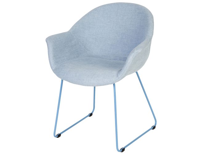 Niebieskie krzesło na metalowych nóżkach ikonka ROMA 3