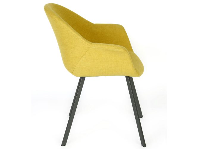 Żółte krzesło tapicerowane na metalowych nóżkach profil ROMA 2