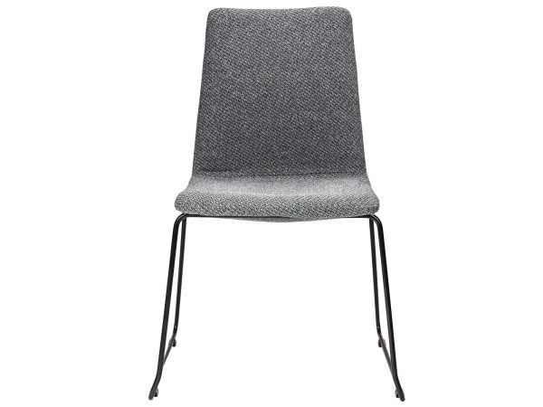 Krzesło z tkaniny w kolorze grafitowym na czarnym stelażu