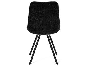 Miniaturka 4 - Krzesło czarne kubełkowe z miękką tapicerką i metalowymi nogami