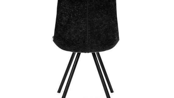 Miniaturka 4 - Krzesło czarne kubełkowe z miękką tapicerką i metalowymi nogami