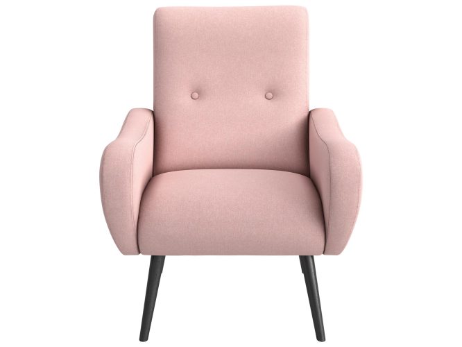 Fotel różowy tkanina Malmo New 61 białe tło JUNKO