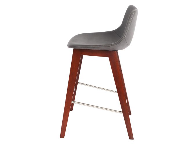 Szare krzesło barowe 75 tapicerowane profil OTIS 3