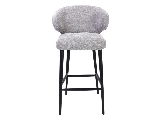 Krzesło barowe 75 cm szare front LESLIE 3