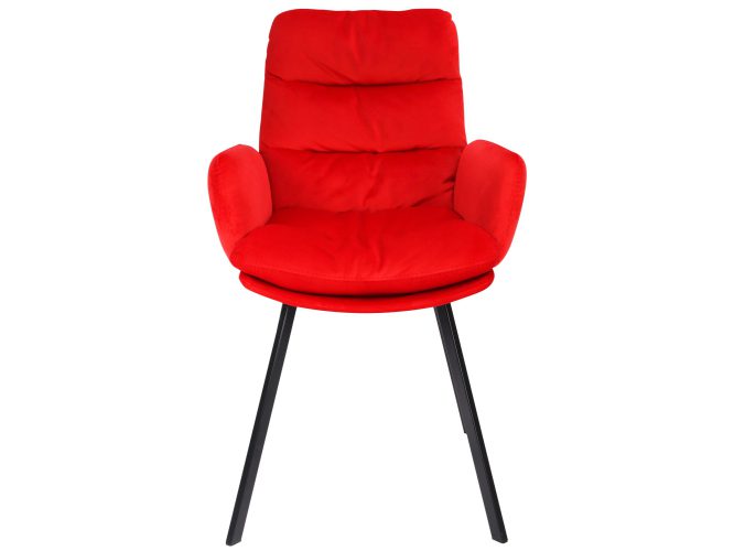 Krzesło czerwone metalowe nogi front MARY 2