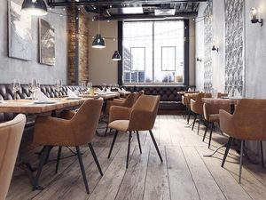 Miniaturka 5 - Krzesło na metalowych nóżkach aranżacja jadalnia INIGO