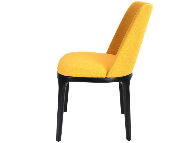 Krzesło żółte drewniane nóżki profil HATTIE