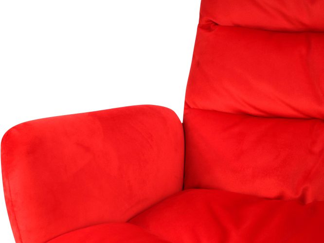 Krzesło czerwone metalowe nogi podłokietniki MARY 2