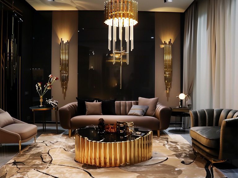 Długa lampa wisząca w eleganckim stylu