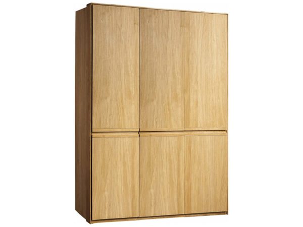 Nowoczesna szafa z naturalnego dębu z trzema drzwiami