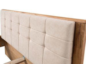 Miniaturka 8 - Beżowy zagłówek tapicerowany na ramie z litego drewna