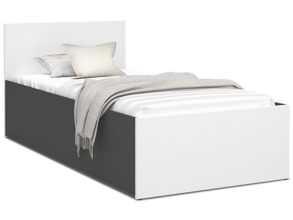 Nowoczesne łóżko z pojemnikiem na pościel i minimalistycznym designem