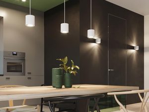 Miniaturka 15 - Nowoczesna kuchnia z lampami LED nad stołem i wyspą kuchenną