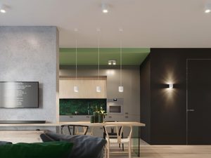 Miniaturka 17 - Designerska kuchnia z trzema lampami LED w stylu nowoczesnym