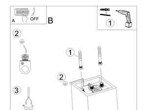 Miniaturka 25 - Rysunek montażowy plafonu LED, schemat z elementami mocującymi