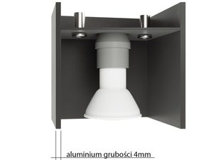 Miniaturka 26 - Przekrój techniczny plafonu LED z gniazdem i obudową z aluminium