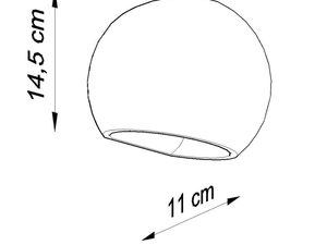 Miniaturka 7 - Wymiary ceramicznego kinkietu kulistego LED – 18×14,5 cm