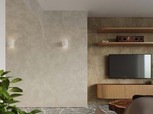 Miniaturka 6 - Jasny salon z kinkietami LED przy minimalistycznej ścianie