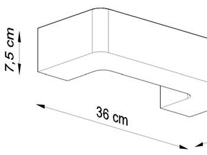 Miniaturka 9 - Wymiary ceramicznego kinkietu LED – długość 36 cm