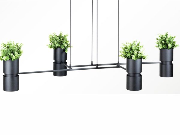 Lampa sufitowa z roślinami, minimalistyczny design do nowoczesnych wnętrz