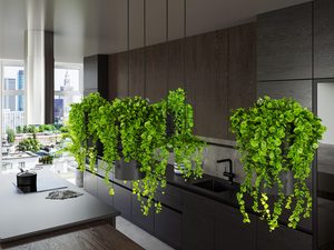 Miniaturka 3 - Nowoczesna lampa sufitowa z roślinami, elegancki styl do wnętrz