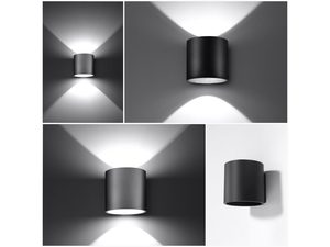 Miniaturka 24 - Kinkiety LED z efektem świetlnym góra–dół w czarnej oprawie