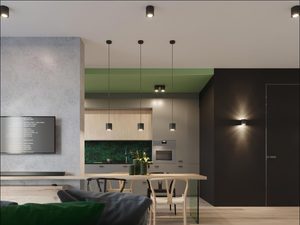 Miniaturka 15 - Nowoczesna jadalnia z lampami LED w stylu minimalistycznym