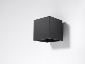 Miniaturka 12 - Kwadratowy czarny kinkiet LED do montażu ściennego, styl minimalistyczny