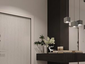 Miniaturka 4 - Szary kinkiet kinkiet LED z rozproszonym światłem w eleganckim holu