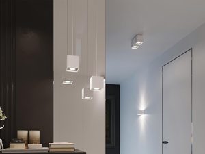 Miniaturka 8 - Biały kinkiet LED o geometrycznym kształcie, montaż natynkowy