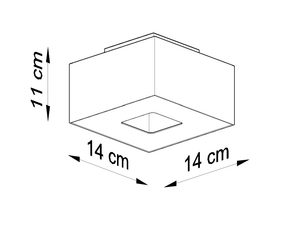 Miniaturka 11 - Rysunek techniczny plafonu kwadratowego z wymiarami 14x14x11 cm