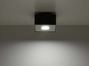 Miniaturka 5 - Kwadratowy plafon czarny z oświetleniem LED włączonym