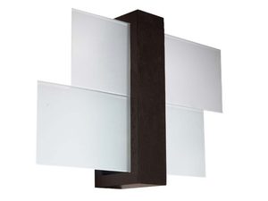 Miniaturka 1 - Nowoczesna Lampa Ścienna XYLON 1 z Drewna i Szkła